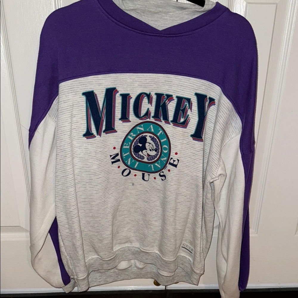 Purple and Grey Vintage Mickey Mouse Sweatshirt